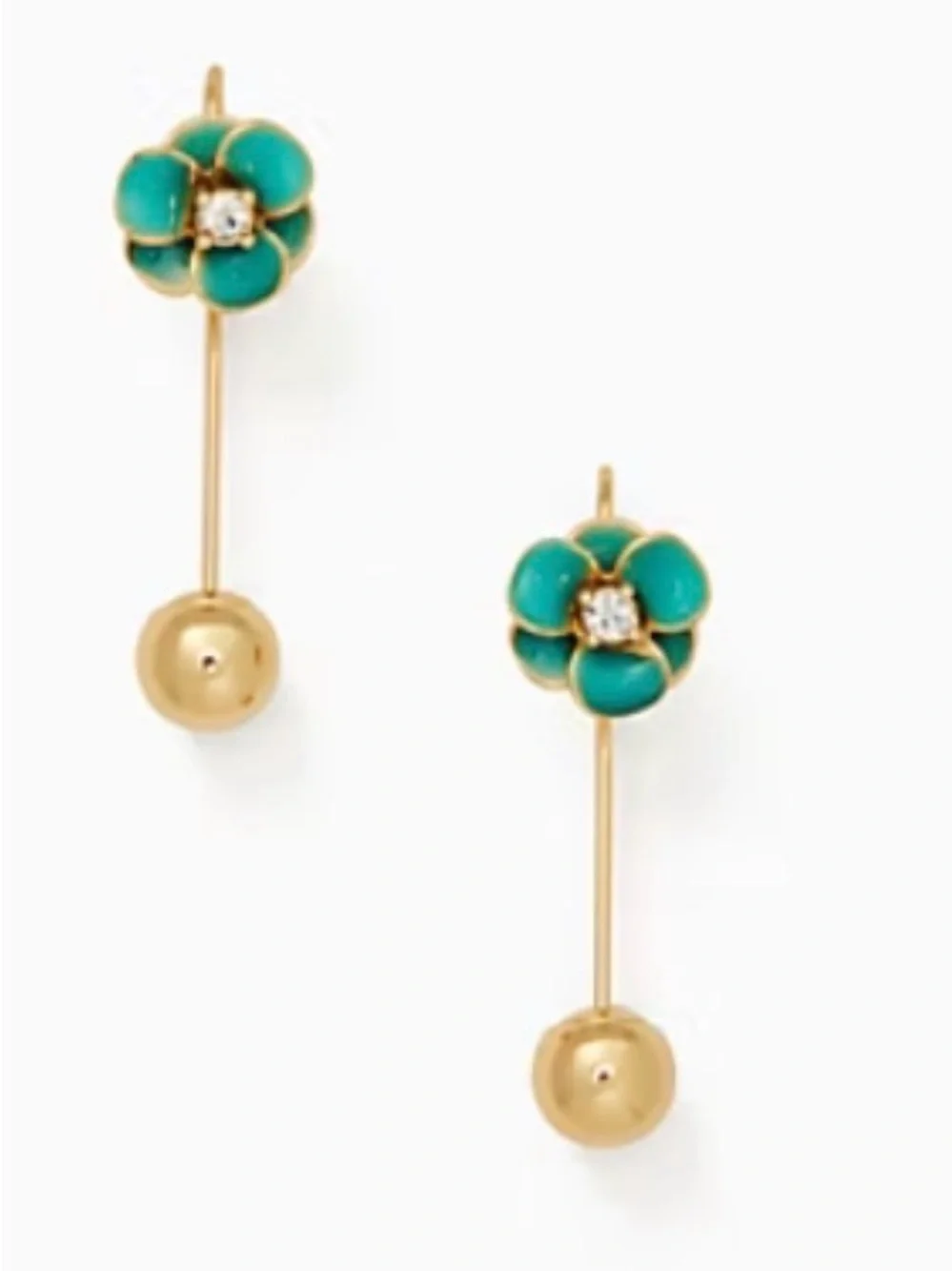kate spade Shine On Flower Hanger earrings TURQUOISE
